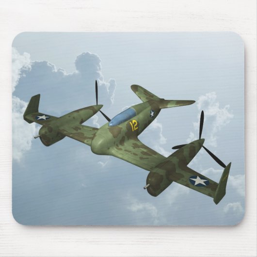 ヴィンテージ・ウォーバード飛行・軍用航空アート マウスパッド (正面)