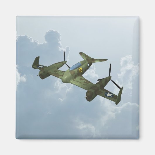 ヴィンテージ・ウォーバード飛行・軍用航空アート マグネット (正面)
