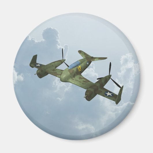 ヴィンテージ・ウォーバード飛行・軍用航空アート マグネット (正面)