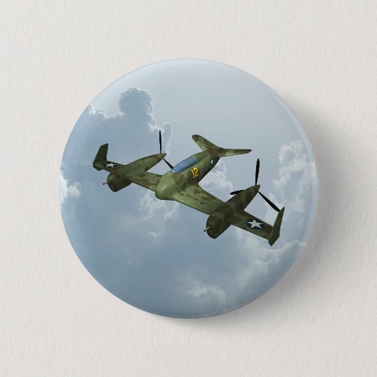 ヴィンテージ・ウォーバード飛行・軍用航空アート 缶バッジ (正面)
