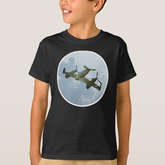ヴィンテージ・ウォーバード飛行・軍用航空アート Tシャツ (正面)
