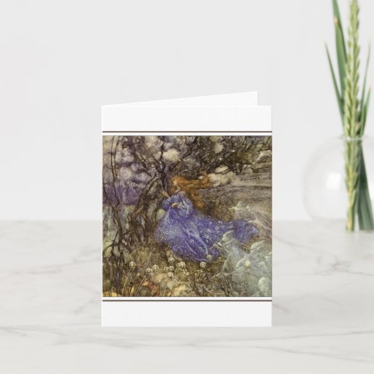 ヴィンテージ　ウッドランドの妖精　サンキュー　ブランク　グリーティング カード (正面)