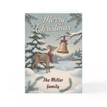 ヴィンテージ・ウッドランド・ディア&クリスマス・ベル・カスタム