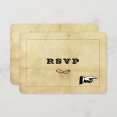 ヴィンテージ エイジド ディストレス スタイル 出欠カード (正面/裏面)