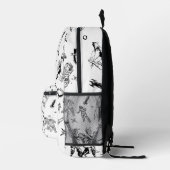 ヴィンテージ エイリアン トワイレ コミック ホワイト プリントバックパック (右)