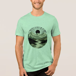 ヴィンテージ エコ ミニマリスト マウンテン トライブレンドTシャツ
