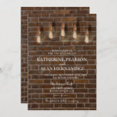 ヴィンテージ·エジソン·ライトバルブズ·インダストリアル·シック結婚ズ 招待状 (正面/裏面)