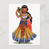 ヴィンテージ·エジプトのドレ伝統的ス娘 ポストカード (正面)