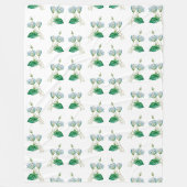 ヴィンテージ エジプト蓮の花 フリースブランケット (正面)