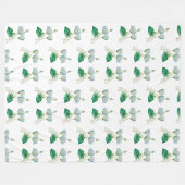 ヴィンテージ エジプト蓮の花 フリースブランケット (正面(横))