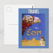 ヴィンテージ エジプト ラクダ ピラミッド 砂漠 旅行 ポストカード (正面/裏面)