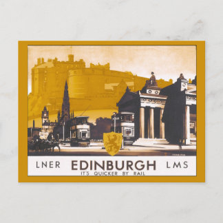 ヴィンテージ エジンバラ LNER/LMS 鉄道旅行広告 ポストカード