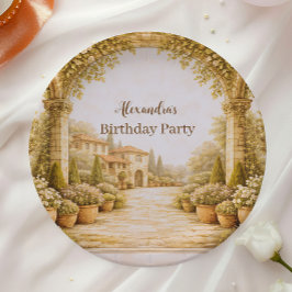 ヴィンテージ エステート ガーデン 誕生日 ペーパープレート