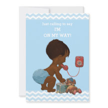 ヴィンテージ エスニック ボーイ オン フォン ベイビー シャワー シェブロン