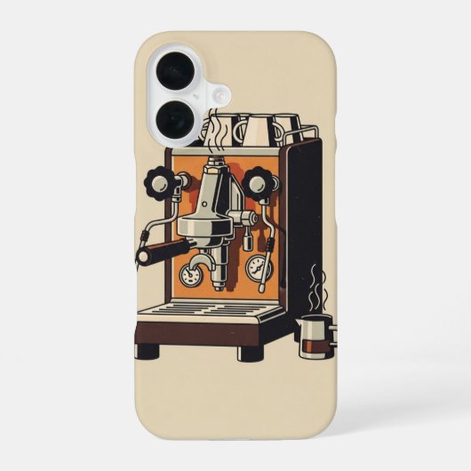 ヴィンテージ エスプレッソマシン iPhone 16ケース (裏面)