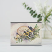 ヴィンテージ エッグとパンジーのイースター ポストカード (スタンド正面)