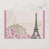 ヴィンテージ エッフェルタワー ウェディング RSVP (裏面)