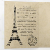 ヴィンテージ エッフェル塔 パリ ポストマーク ウェディングスイート 三つ折り招待状 (内部最初)