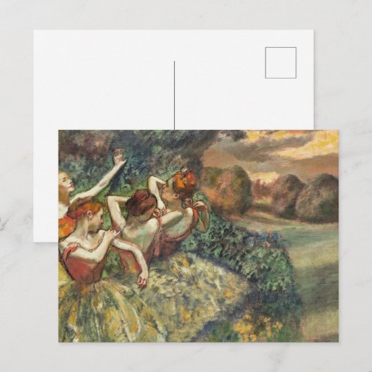ヴィンテージ エドガル・ドガの「四人の踊り手」バレエアート ポストカード (正面/裏面)