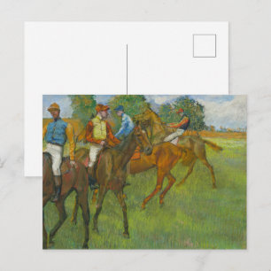 ヴィンテージ・エドガール・ドガの「競走前の馬」アート ポストカード