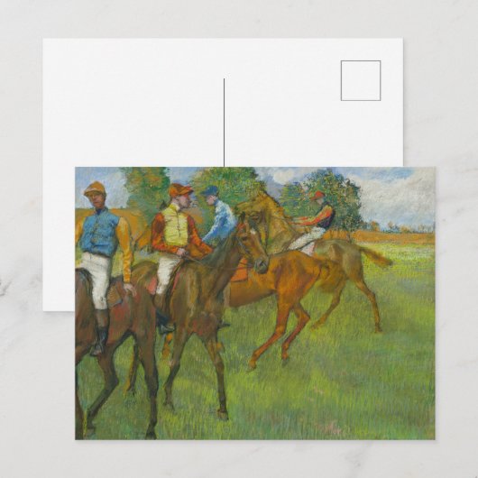 ヴィンテージ・エドガール・ドガの「競走前の馬」アート ポストカード (正面/裏面)