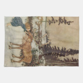 ヴィンテージ・エドマンド・デュラックのゲルダとトナカイ キッチンタオル (横)