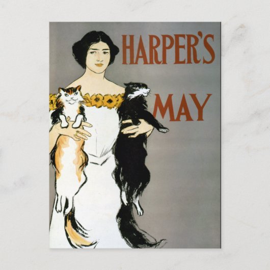 ヴィンテージ エドワード ペンフィールド 猫好きの女性 ポストカード (正面)