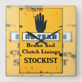 ヴィンテージ・エナメル看板 スクエア壁時計