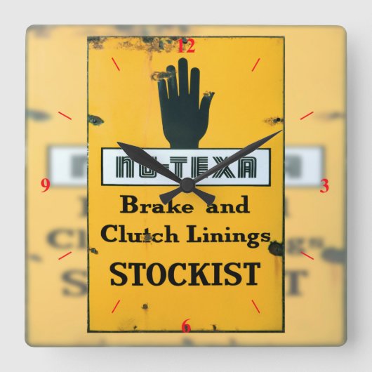 ヴィンテージ・エナメル看板 スクエア壁時計 (正面)