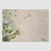 ヴィンテージ エフェメラル フローラル トランペット ホーン デコパージュ 薄葉紙 (正面)