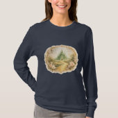 ヴィンテージ エメラルド城 長袖Tシャツ Tシャツ (正面)