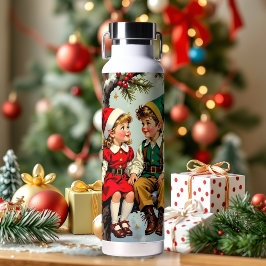 ヴィンテージ エルフの妖精の子供たち クリスマス ウォーターボトル
