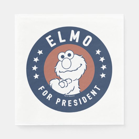 ヴィンテージ・エルモ（大統領バッジ） スタンダードランチョンナプキン (正面)