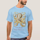 ヴィンテージ・エルンスト・ヘッケルのタコ・海洋生物 Tシャツ (正面)