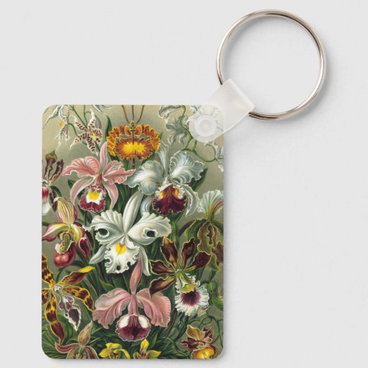 ヴィンテージ エルンスト・ヘッケル オーキッド、熱帯雨林の花 キーホルダー (裏面)