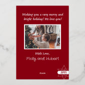 ヴィンテージ エレガンス レッド メリークリスマス 祖母 箔シーズンカード (裏面)
