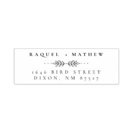 ヴィンテージ |エレガントなウェディングカップル差出人住所 セルフインキングスタンプ