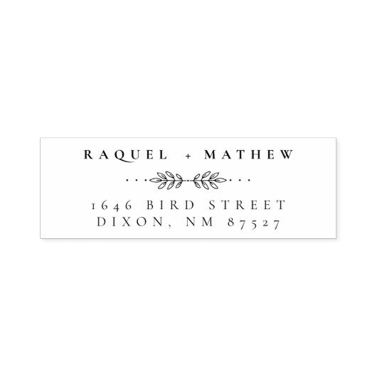 ヴィンテージ |エレガントなウェディングカップル差出人住所 セルフインキングスタンプ (デザイン)