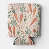 ヴィンテージ エレガントなニンジンと花と小さな卵 缶クーラー (正面)