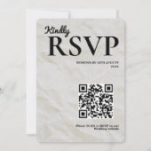 ヴィンテージ エレガントな新聞の結婚式QRコードRSVP 招待状 (裏面)