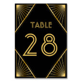 ヴィンテージ・エレガントアールデコ・ブラック・金ゴールド結婚の テーブルナンバー (裏面)