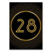 ヴィンテージ・エレガントアールデコ・ブラック・金ゴールド結婚の テーブルナンバー (正面)