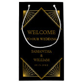 ヴィンテージ・エレガントアールデコ・結婚金ゴールドの導入 スモールペーパーバッグ (裏面)