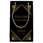 ヴィンテージ・エレガントアールデコ・結婚金ゴールドの導入 スモールペーパーバッグ (正面)