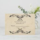 ヴィンテージ エレガント ウェディング RSVP 招待状 (スタンド正面)