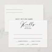 ヴィンテージ エレガント ウェディング RSVP 返信カード | ブラック 招待状 (正面/裏面)