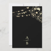 ヴィンテージ エレガント ゴールドとブラックのウェディング 招待状 (裏面)