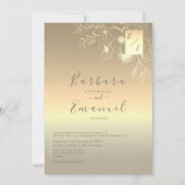 ヴィンテージ エレガント ゴールド ウェディング 招待状 (正面)