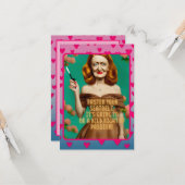 ヴィンテージ エレガント スクリプト | プリティ・ウーマン ユーモアの名言 カード (正面/裏面インサイチュ)