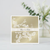 ヴィンテージ エレガント フローラル ペコック フォト セーブ ザ デート 招待状 (スタンド正面)